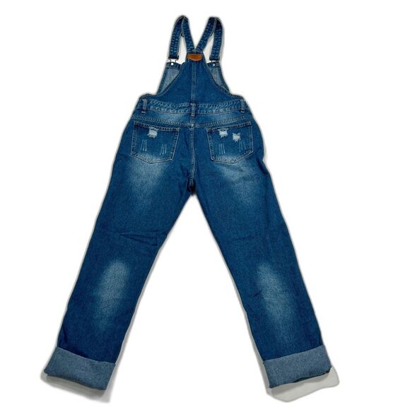 Women's Adjustable Strap Ripped Denim Overalls Size XS (0-2) - Picture 4 of 6